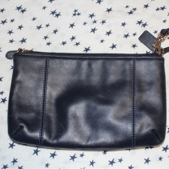 Coach Midnight Blue Leather Wristlet - Picture 2 of 4